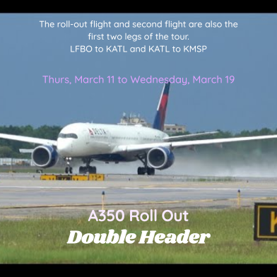 Award for completing the A350 Roll Out Double Header tour flight tour.
